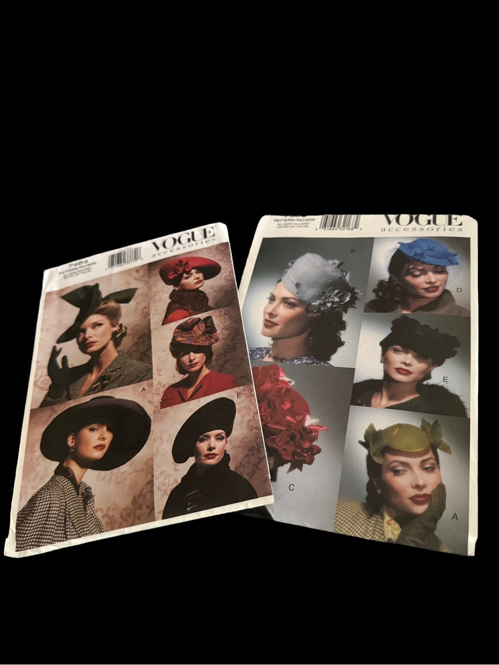 Lot of 2  Vintage Vogue (By Butterick) Millinery Patterns - Date 2001 - UNCUT